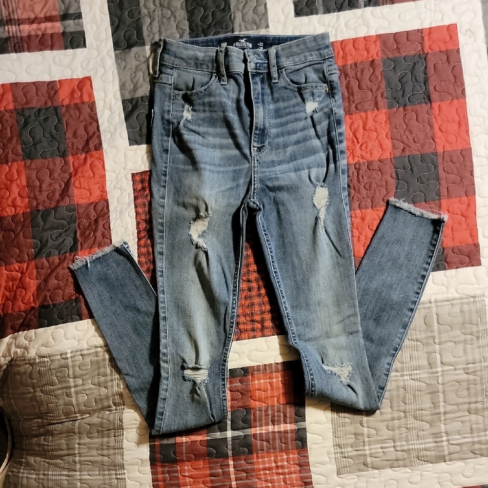 Hollister Blue Skinny Distressed Jeans